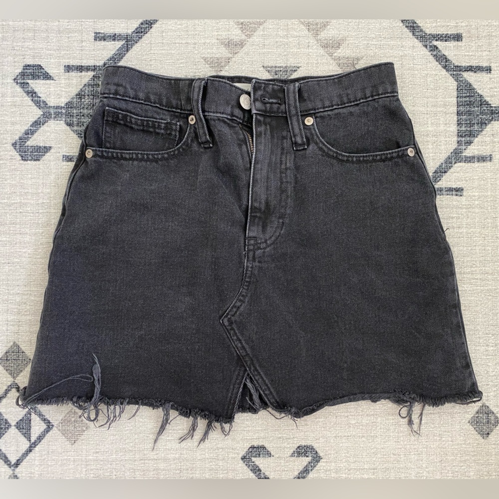 Madewell A-Line Rigid Denim Mini Skirt
